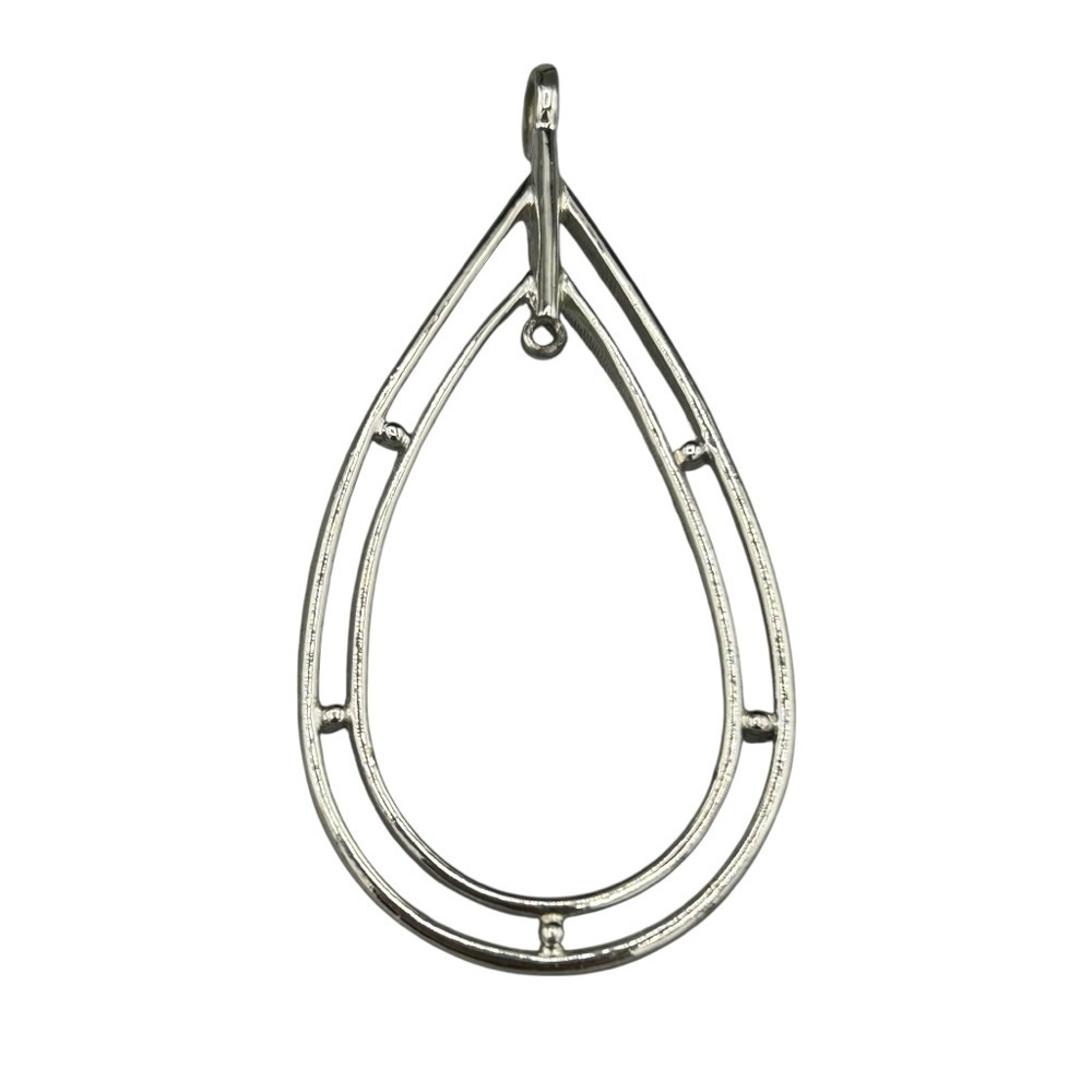 Vintage Sarah Coventry Silver Tone Teardrop Pendant Enhancer Frame